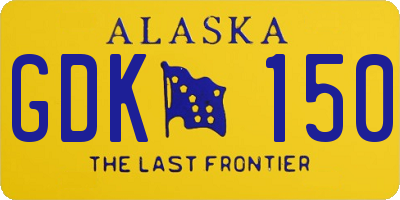 AK license plate GDK150