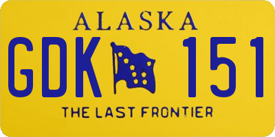 AK license plate GDK151
