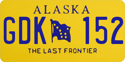 AK license plate GDK152