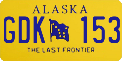 AK license plate GDK153