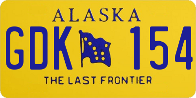 AK license plate GDK154