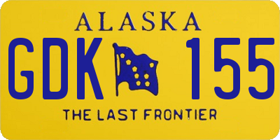 AK license plate GDK155