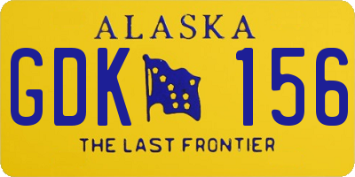 AK license plate GDK156