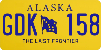 AK license plate GDK158