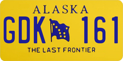 AK license plate GDK161
