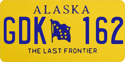 AK license plate GDK162