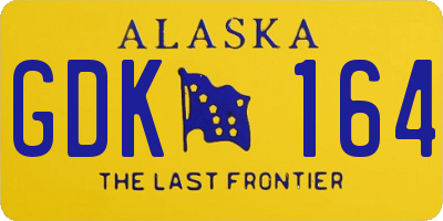 AK license plate GDK164