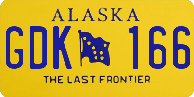 AK license plate GDK166