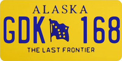 AK license plate GDK168