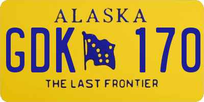 AK license plate GDK170