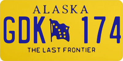 AK license plate GDK174