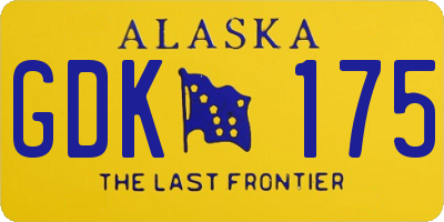AK license plate GDK175