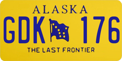 AK license plate GDK176