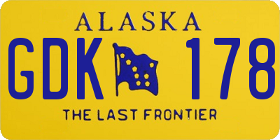 AK license plate GDK178