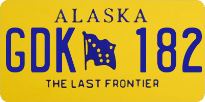 AK license plate GDK182