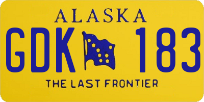 AK license plate GDK183
