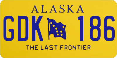 AK license plate GDK186