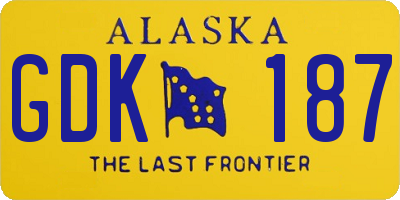 AK license plate GDK187