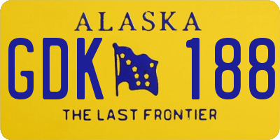 AK license plate GDK188