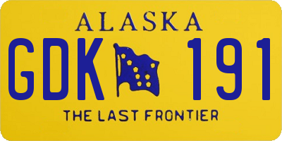 AK license plate GDK191
