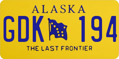 AK license plate GDK194