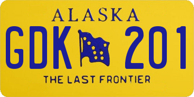 AK license plate GDK201