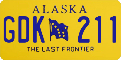 AK license plate GDK211