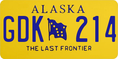 AK license plate GDK214