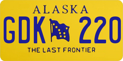 AK license plate GDK220