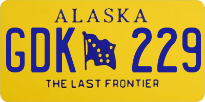 AK license plate GDK229