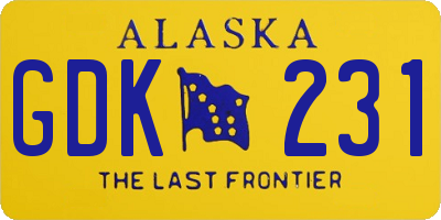 AK license plate GDK231