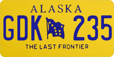 AK license plate GDK235