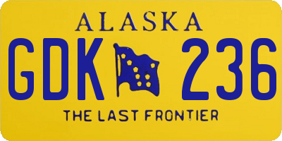 AK license plate GDK236
