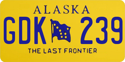 AK license plate GDK239