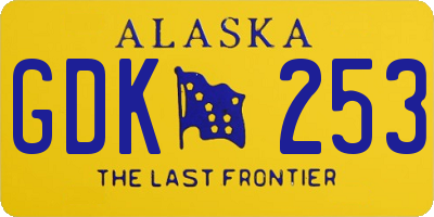 AK license plate GDK253