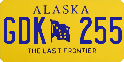 AK license plate GDK255