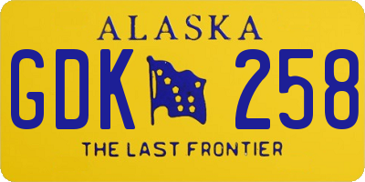 AK license plate GDK258