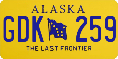 AK license plate GDK259