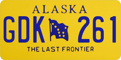 AK license plate GDK261