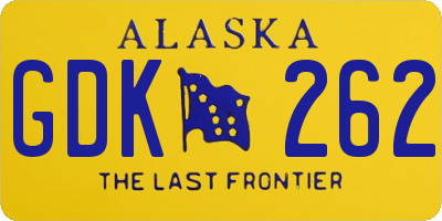 AK license plate GDK262