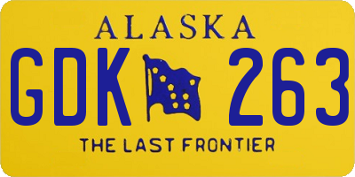AK license plate GDK263