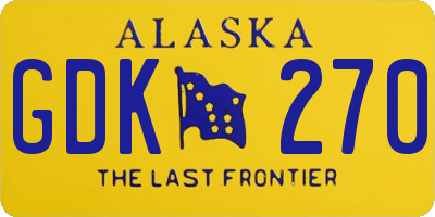AK license plate GDK270