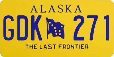 AK license plate GDK271