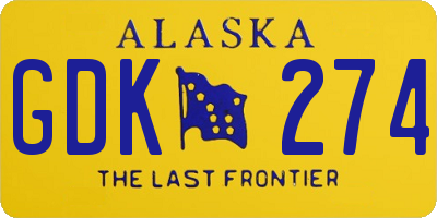 AK license plate GDK274