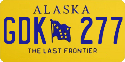 AK license plate GDK277