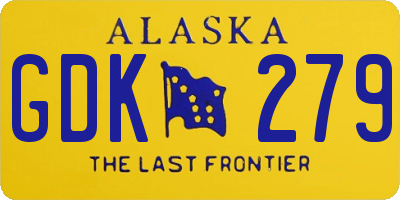 AK license plate GDK279