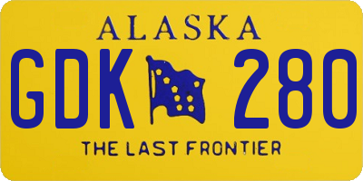 AK license plate GDK280