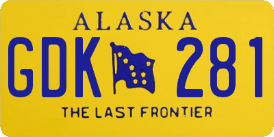 AK license plate GDK281