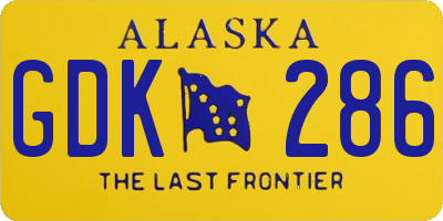 AK license plate GDK286