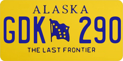 AK license plate GDK290